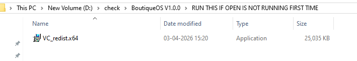 VC Redistributable installer
